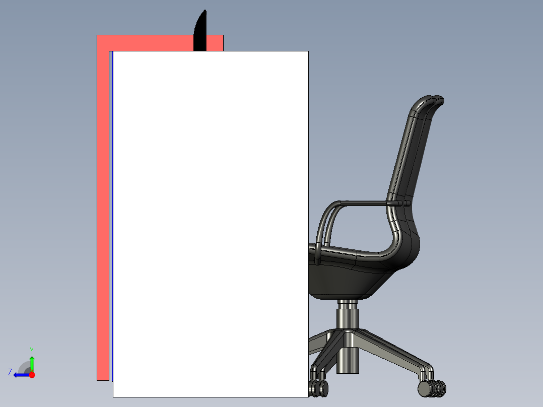 办公桌设计右视图