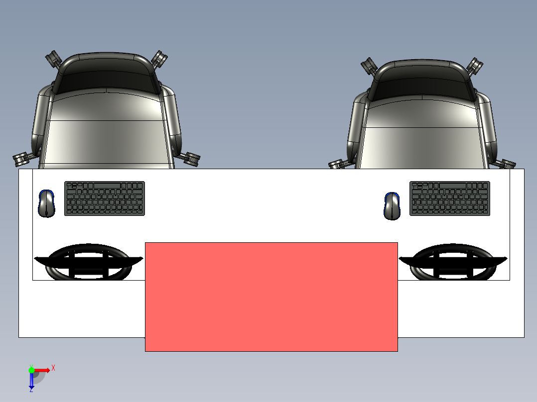 办公桌设计俯视图