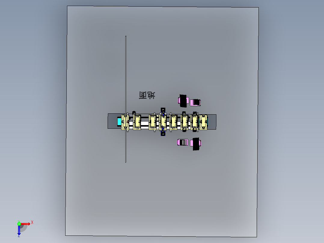 门框装配线俯视图