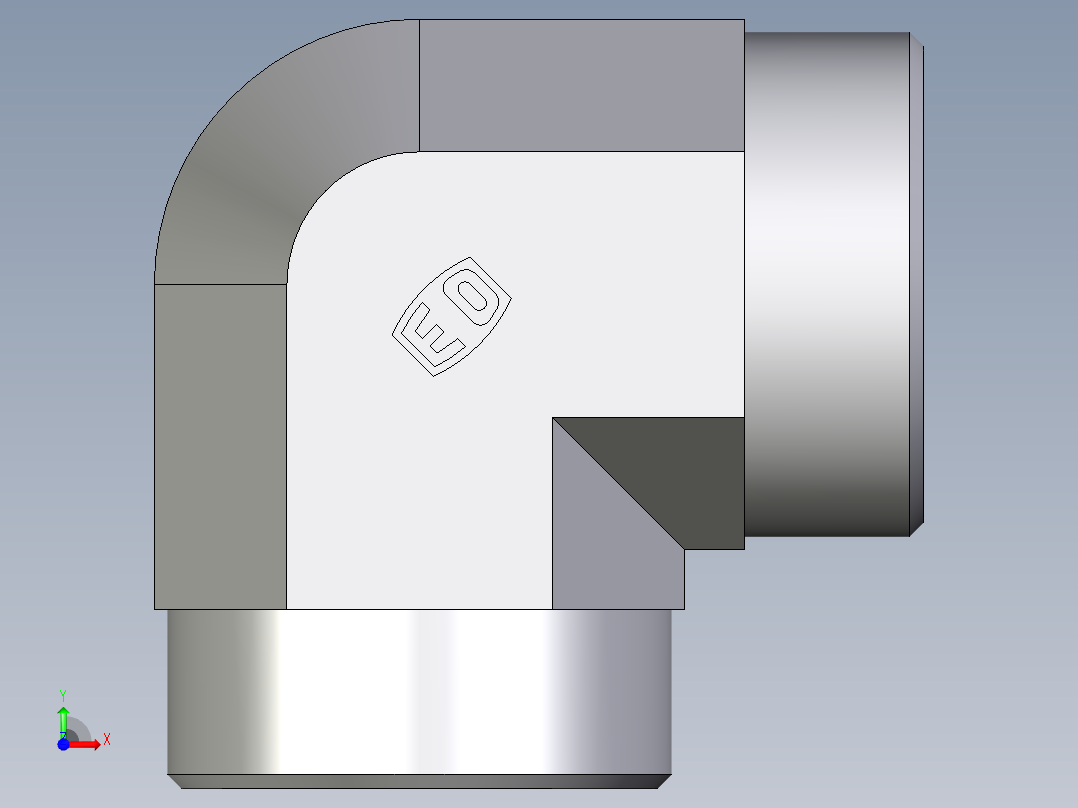 卡套式工业通用硬管接头EO_Union_elbow_W35LCFX前视图
