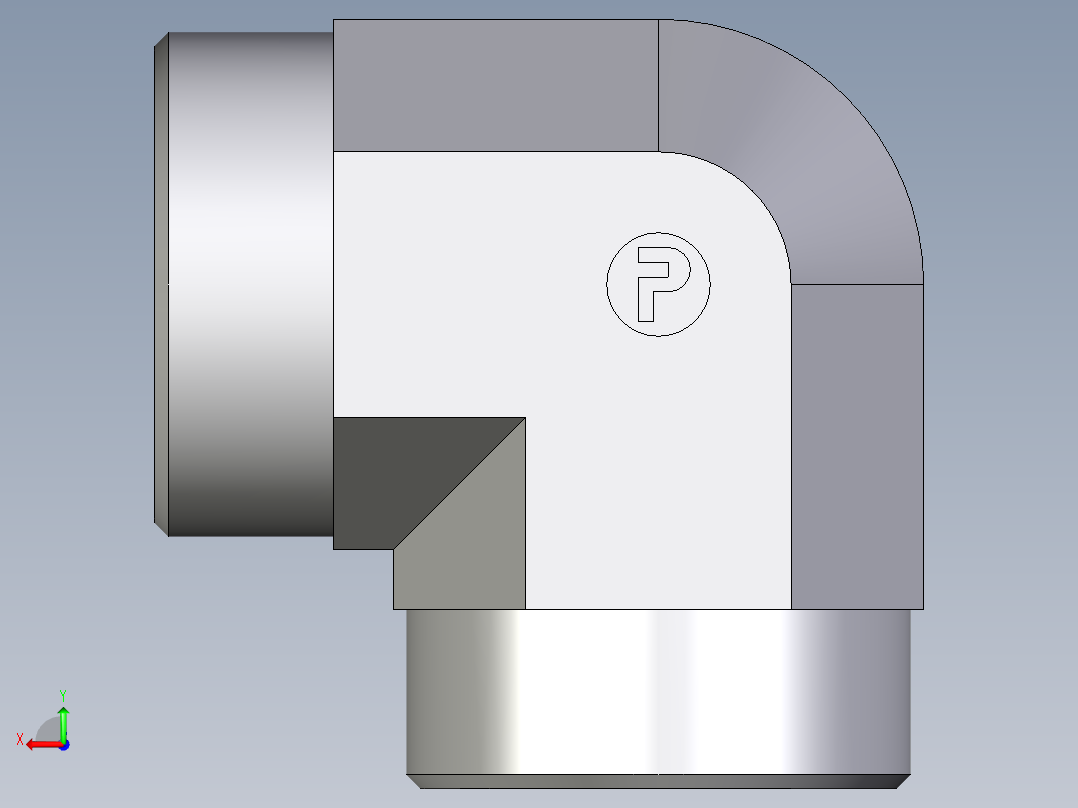 卡套式工业通用硬管接头EO_Union_elbow_W35LCFX后视图