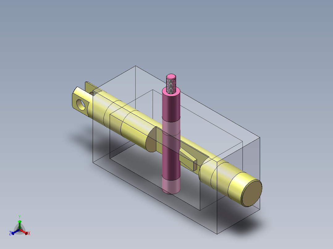 圆柱斜面升降结构正等轴测图