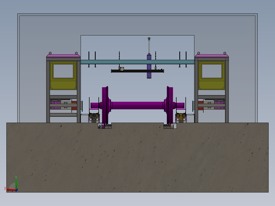 地铁轮对磁粉检测设备sw17可编辑后视图