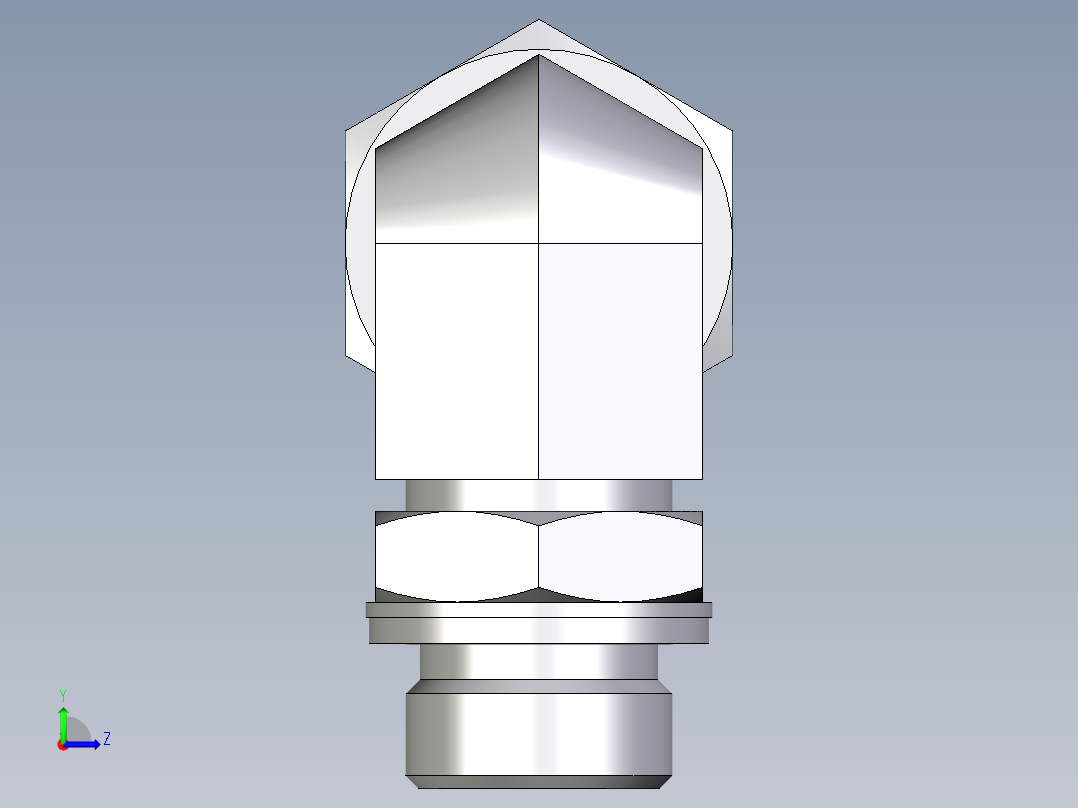 卡套式工业通用硬管接头EO_Adjustable_Locknut_elbow_WEE18ZLMCF左视图
