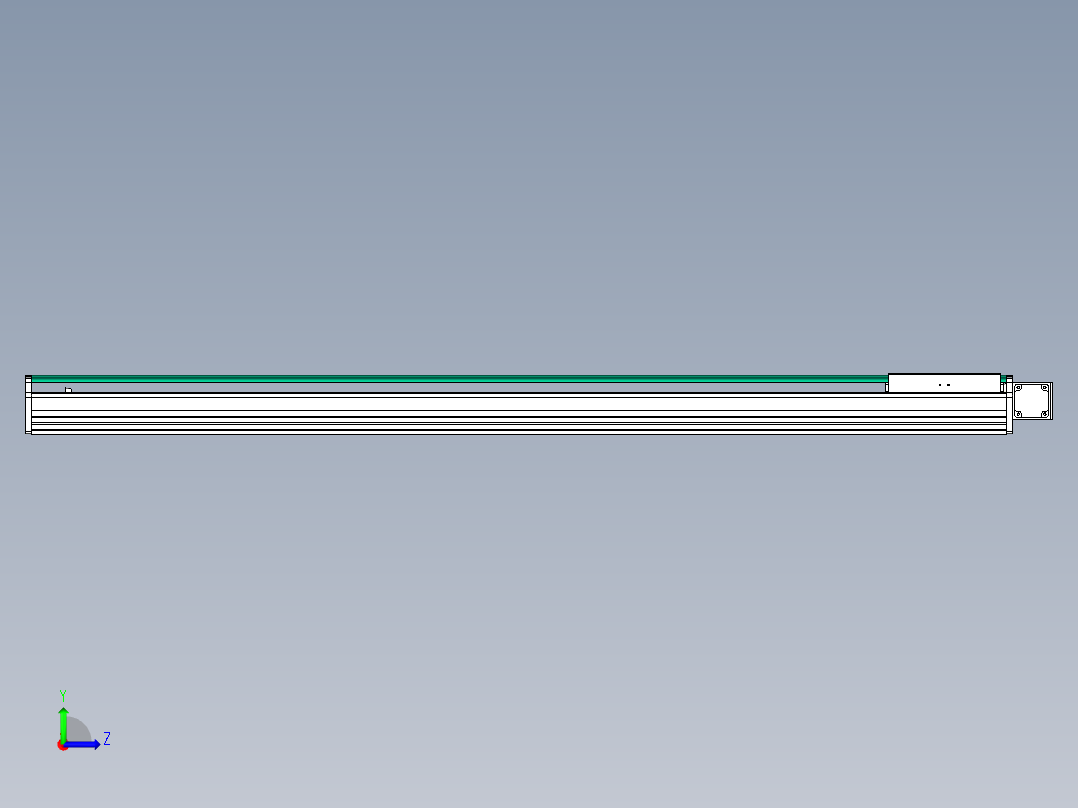 东锦同步带传动-直线滑台模组DH270B-C-L150-S1950-BL-P750W-C3左视图