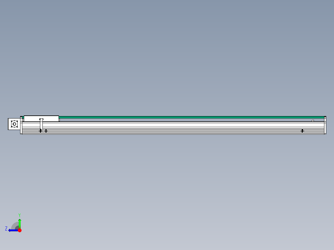 东锦同步带传动-直线滑台模组DH270B-C-L150-S1950-BL-P750W-C3右视图