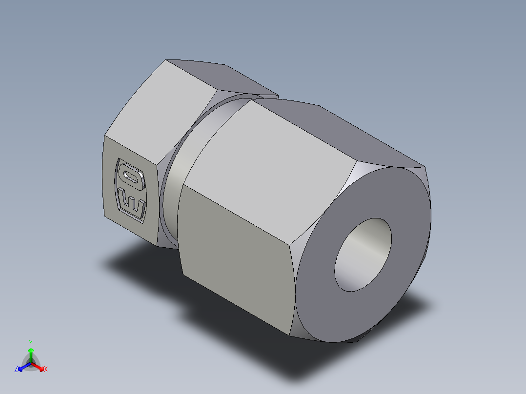 卡套式工业通用硬管接头EO_Blanking_plug_for_tube_ends_ROV08SCF正等轴测图