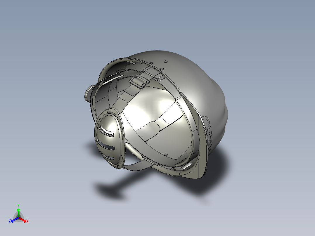 安全帽工作帽图纸模型工业设计SW三维3d素材主视图