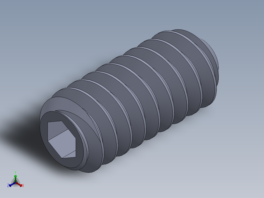 UNC 平头紧定螺钉-UNC SET SCREW 4-40 x 0.250.SLDPRT正等轴测图