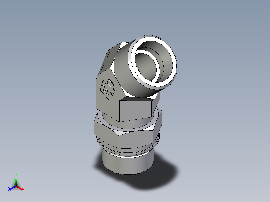 卡套式工业通用硬管接头EO_Adjustable_locknut_45_deg_elbow_VEE20SMOROMDCF