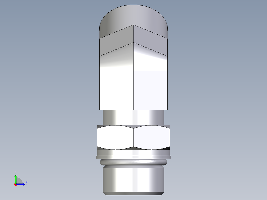 卡套式工业通用硬管接头EO_Adjustable_locknut_45_deg_elbow_VEE20SMOROMDCF左视图