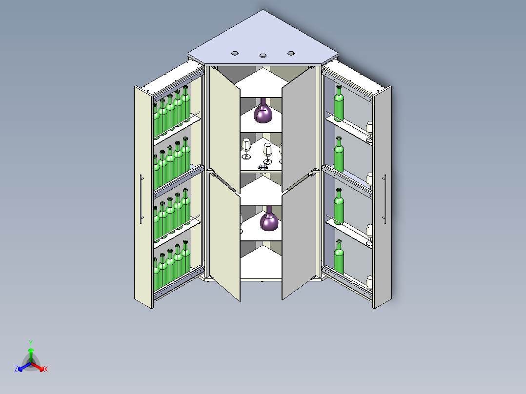 冷藏酒柜正等轴测图