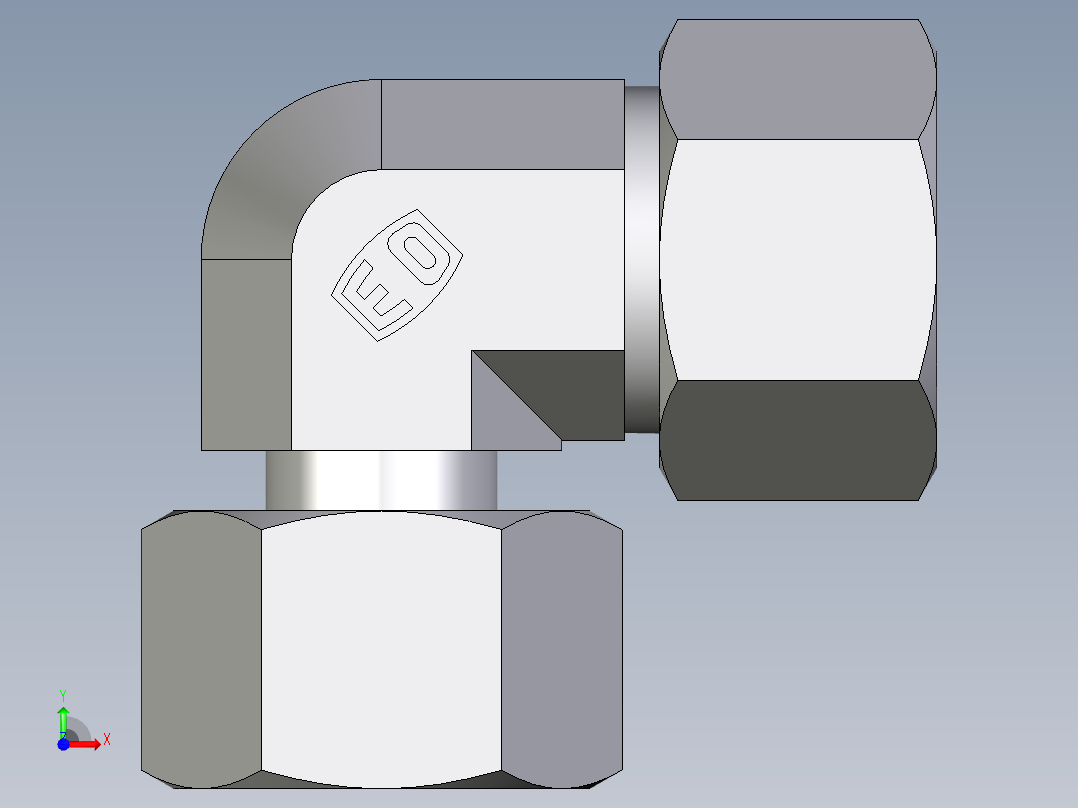 卡套式工业通用硬管接头EO_Standpipe_elbow_EVW20SCF前视图