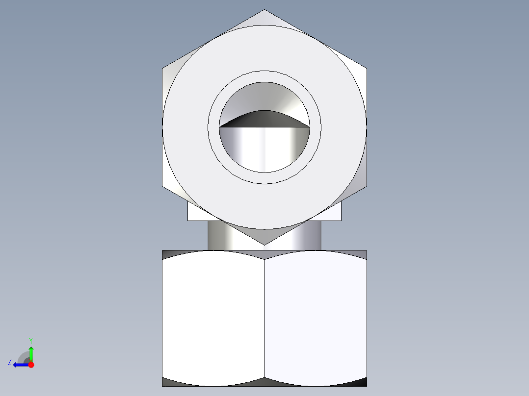 卡套式工业通用硬管接头EO_Standpipe_elbow_EVW20SCF右视图