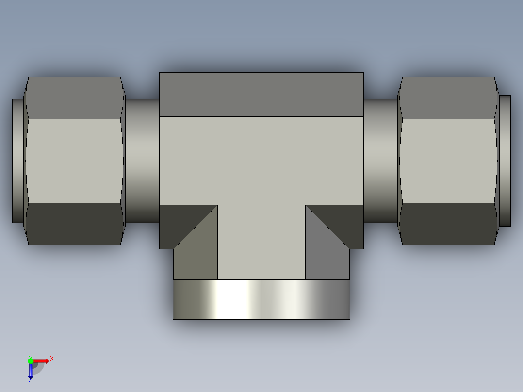 卡套式工业通用硬管接头12_obu-s俯视图