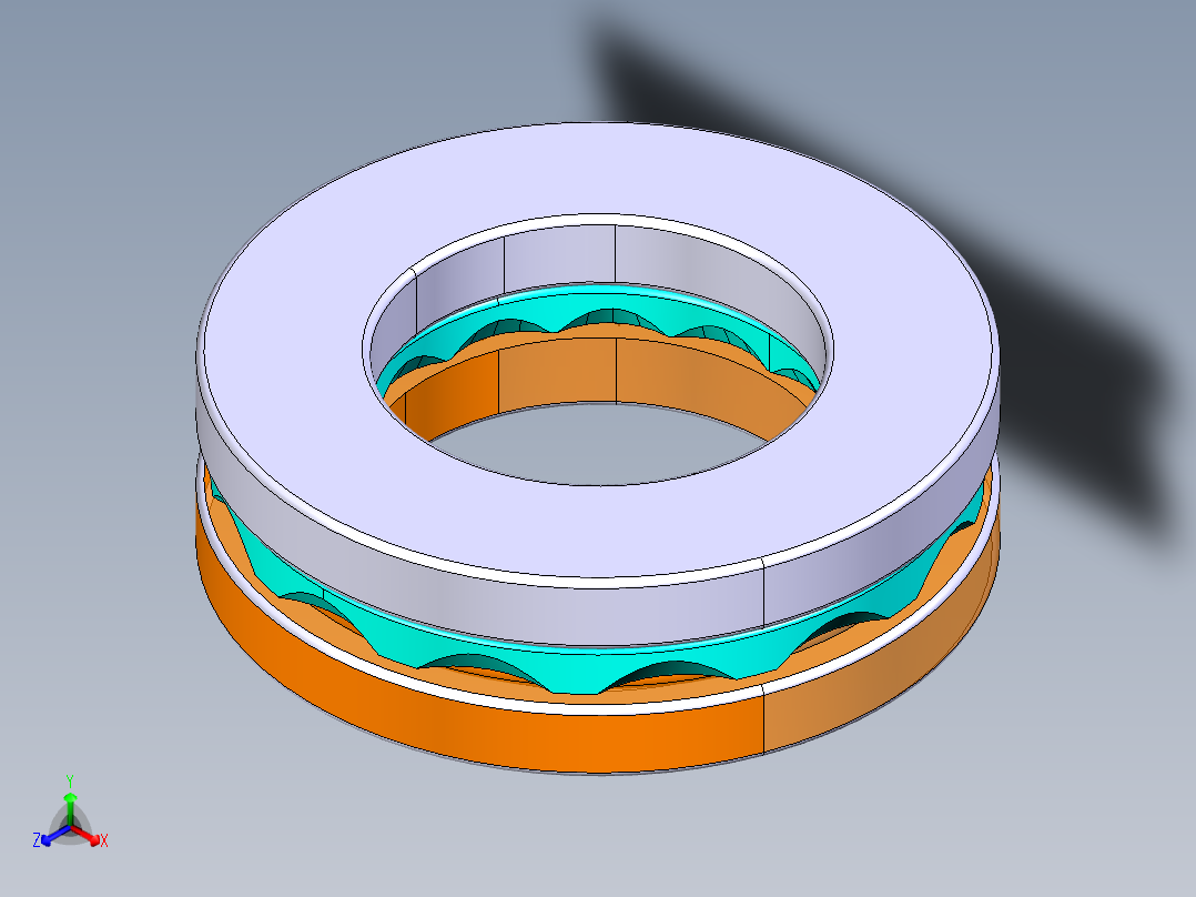 平面推力球轴承51103正等轴测图