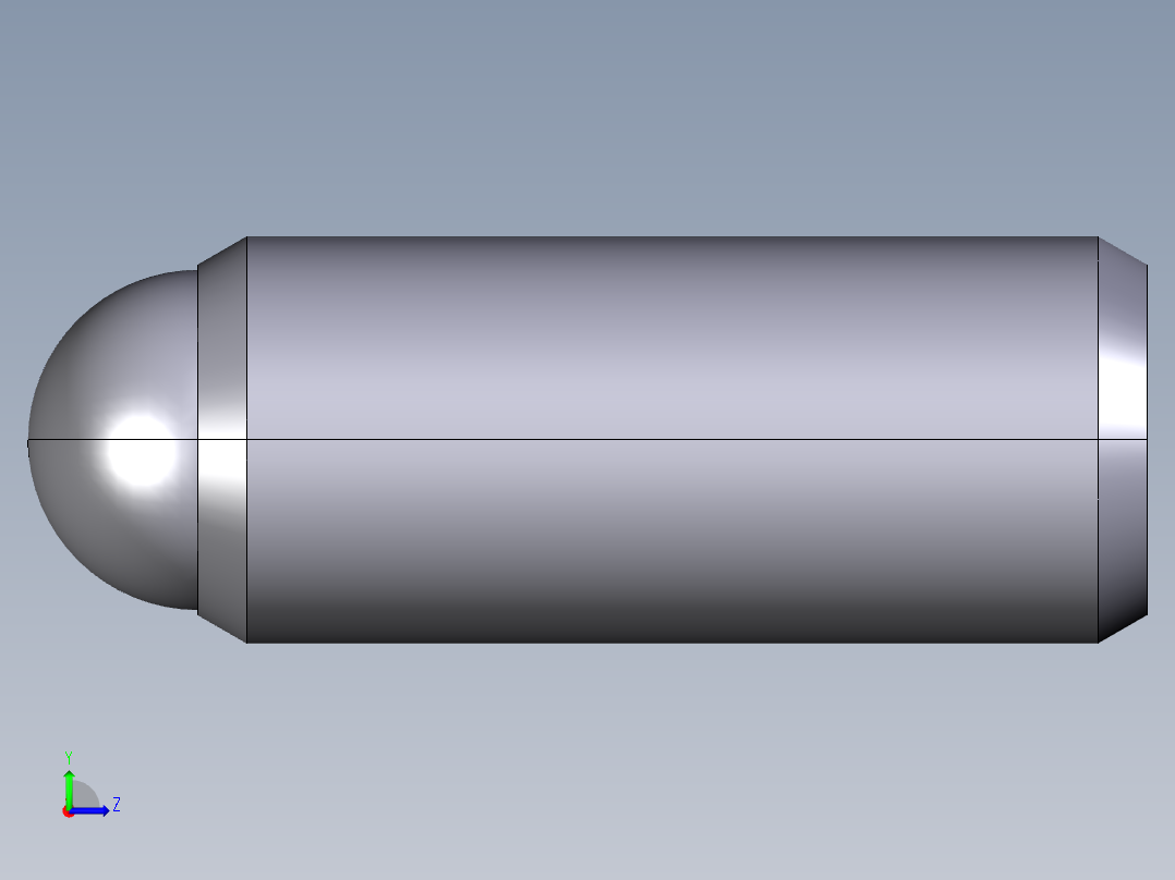 定位柱(中荷重)(英吋) 2B03-3D多系列多零件图纸模型左视图