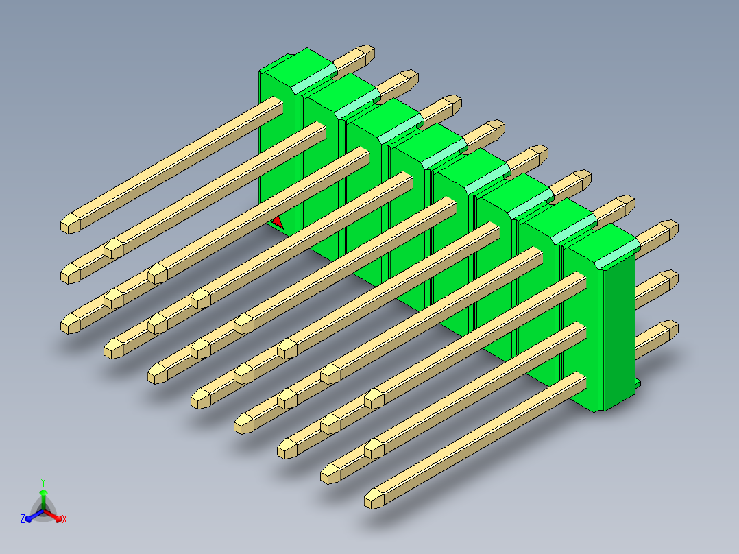 彩色公头100mil（2.54mm）系列-DS1021_green_3x08p_100mil_Type5_rev1.0