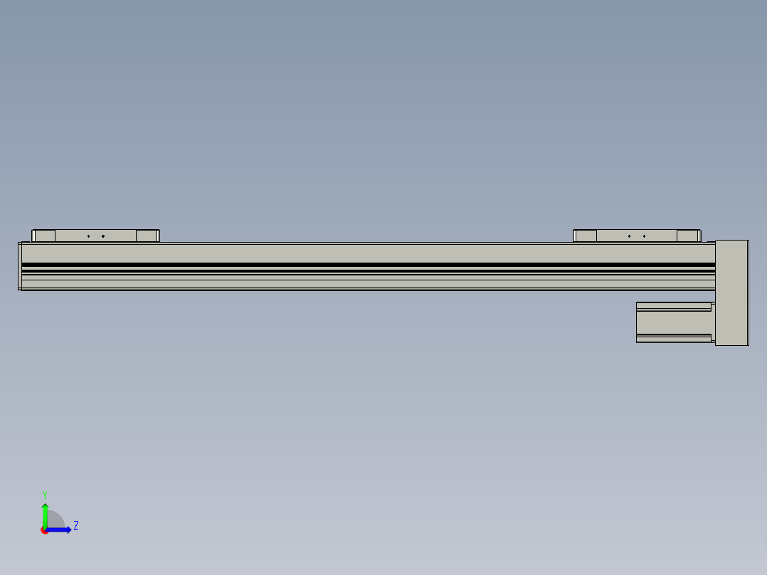 直线模组LHC14-S750-D设计图纸左视图