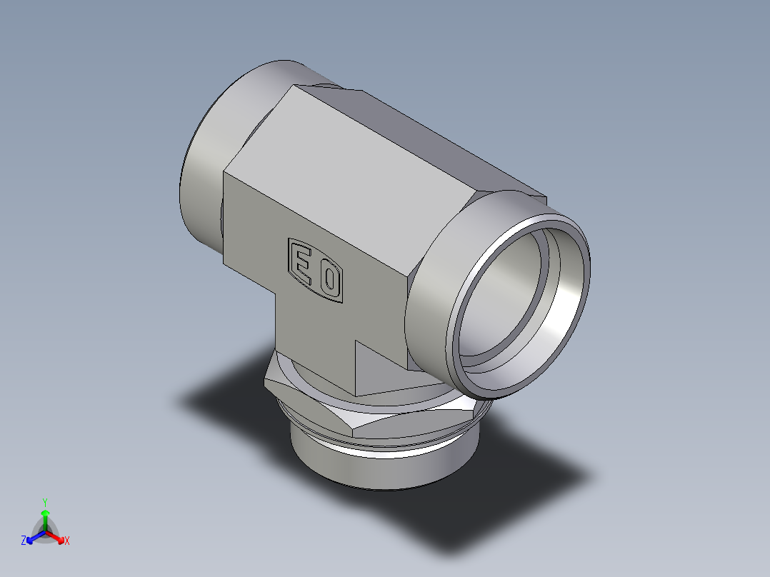 卡套式工业通用硬管接头EO_Adjustable_locknut_branch_tee_TEE42LMOROMDCF