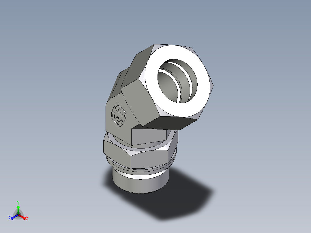 卡套式工业通用硬管接头EO_Adjustable_locknut_45_deg_elbow_VEE22LM27X2CF