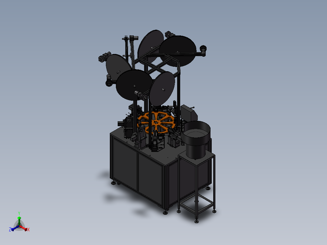 转盘式连接器自动插端子机正等轴测图