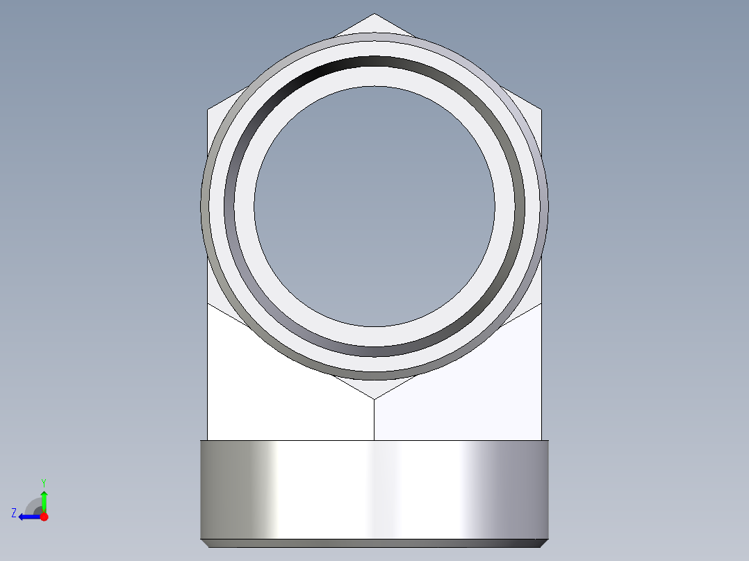 卡套式工业通用硬管接头EO_Union_tee_T42L71X右视图