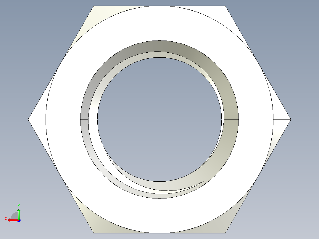 DIN 934 螺母-M18 Nut.STEP后视图