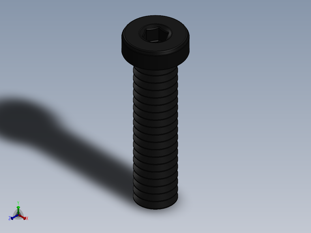 紧固件-0.2500 Button Screw正等轴测图