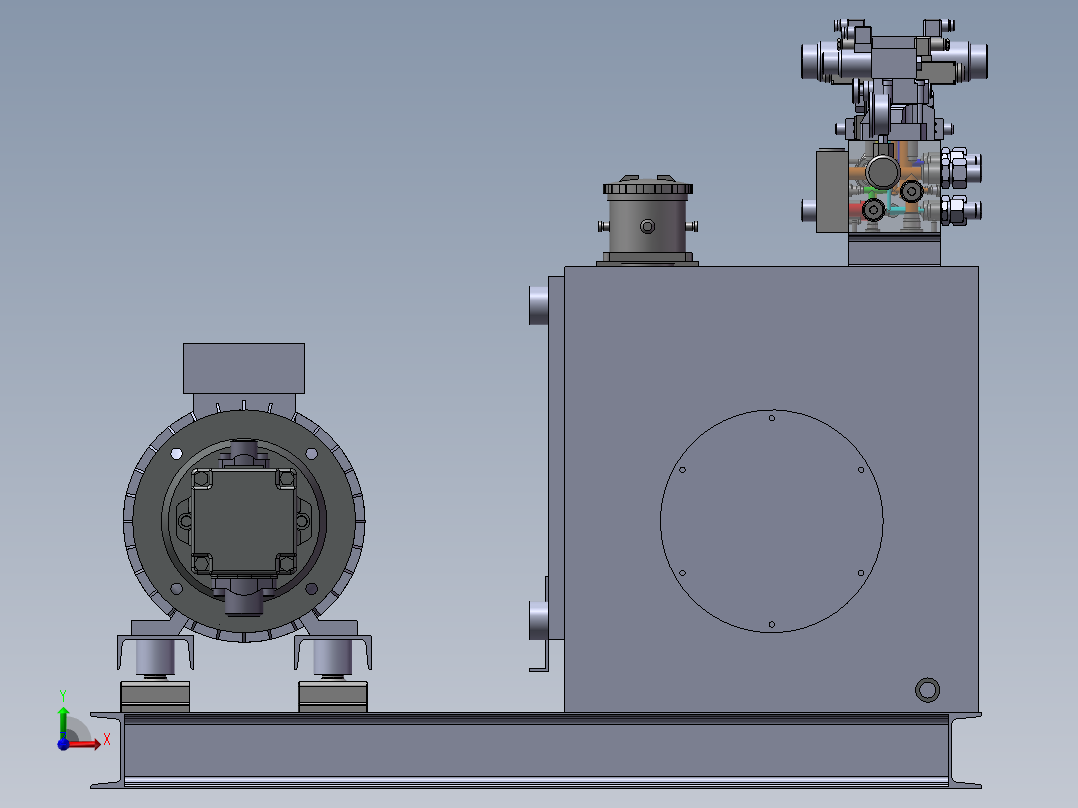 上料机械手液压站前视图