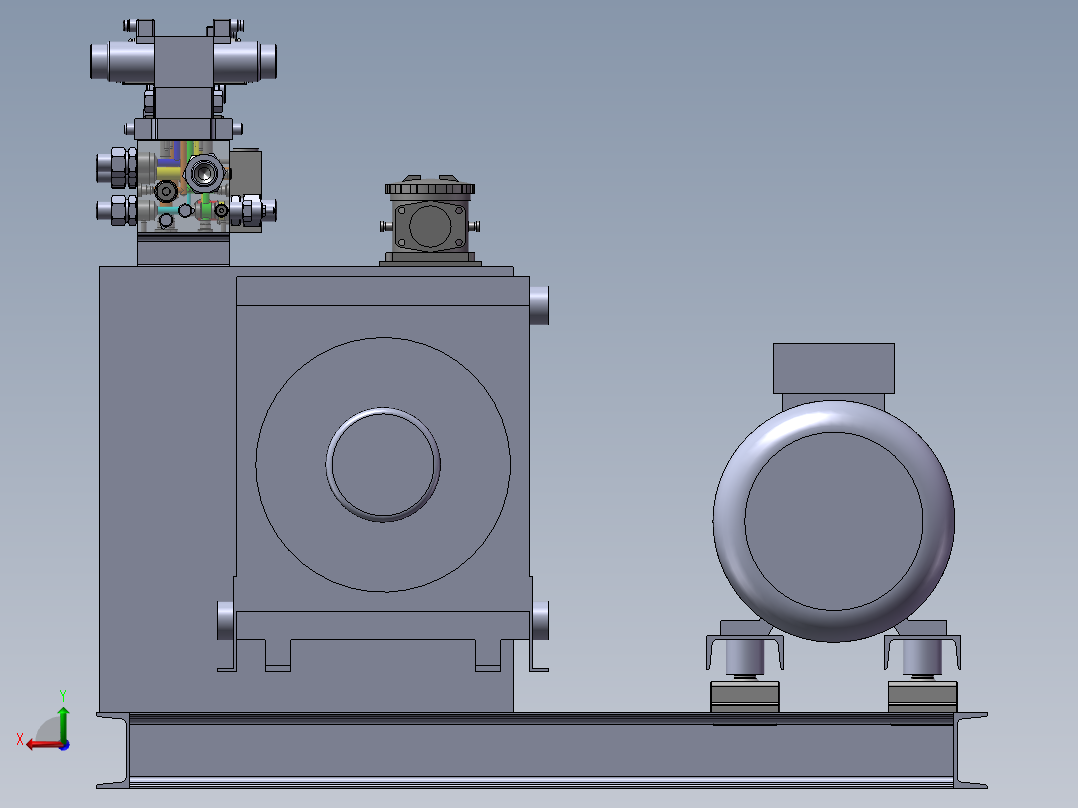 上料机械手液压站后视图