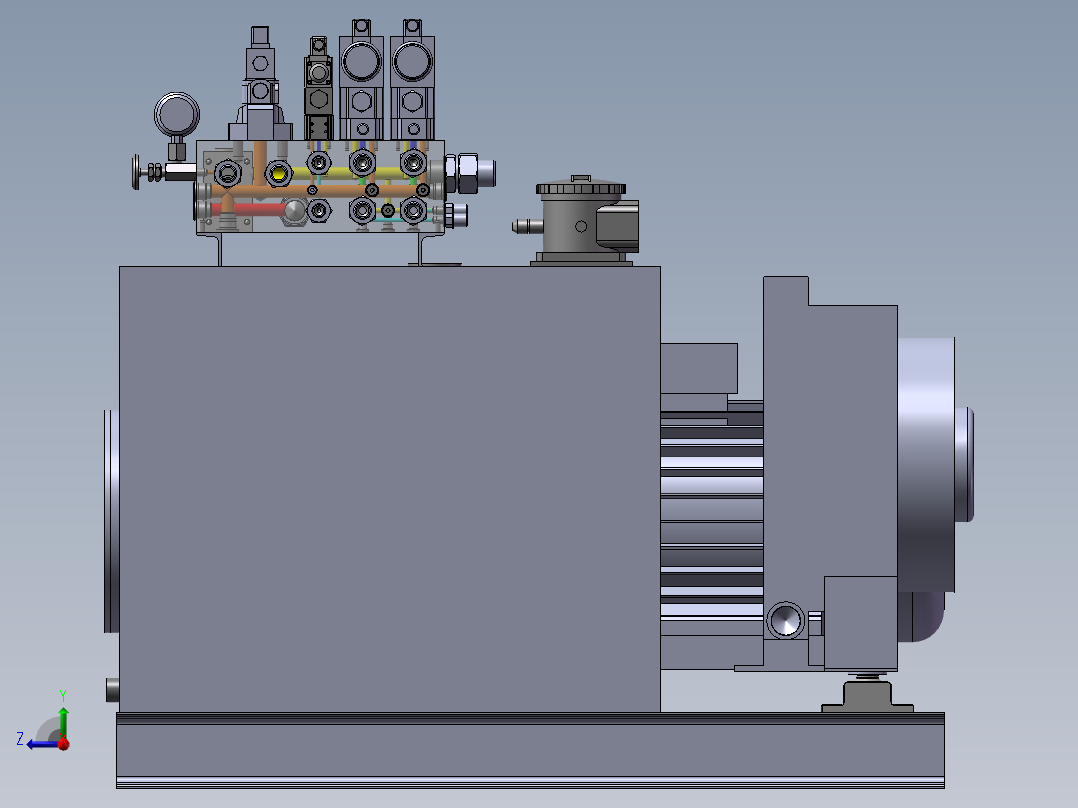 上料机械手液压站右视图