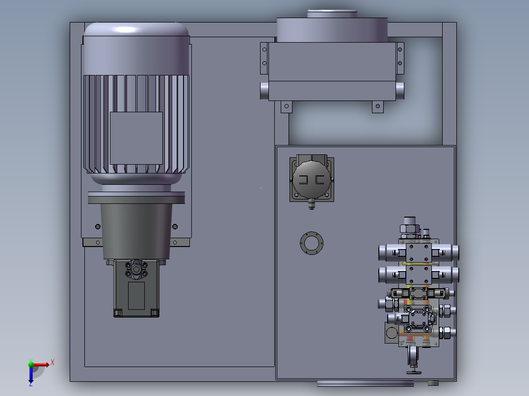 上料机械手液压站俯视图