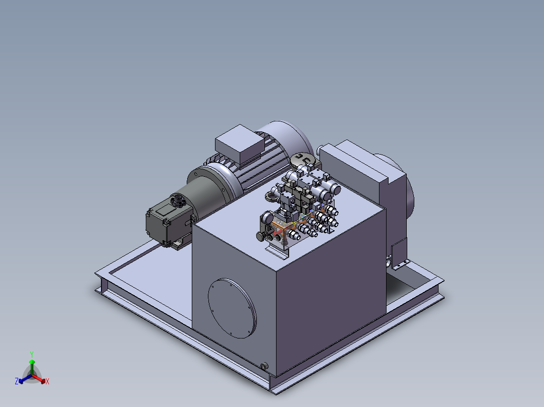 上料机械手液压站正等轴测图