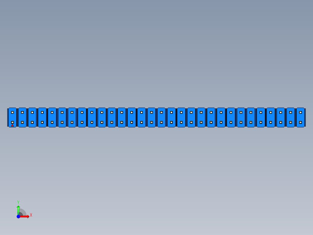 彩色公头100mil（2.54mm）系列-DS1021_blue_2x30p_100mil_Type19_rev1.0前视图