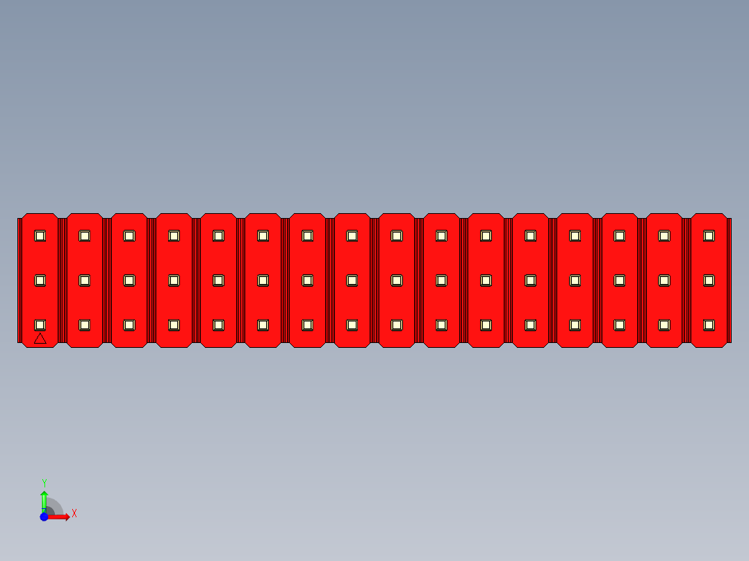 彩色公头100mil（2.54mm）系列-DS1021_red_3x16p_100mil_Type43_rev1.0前视图
