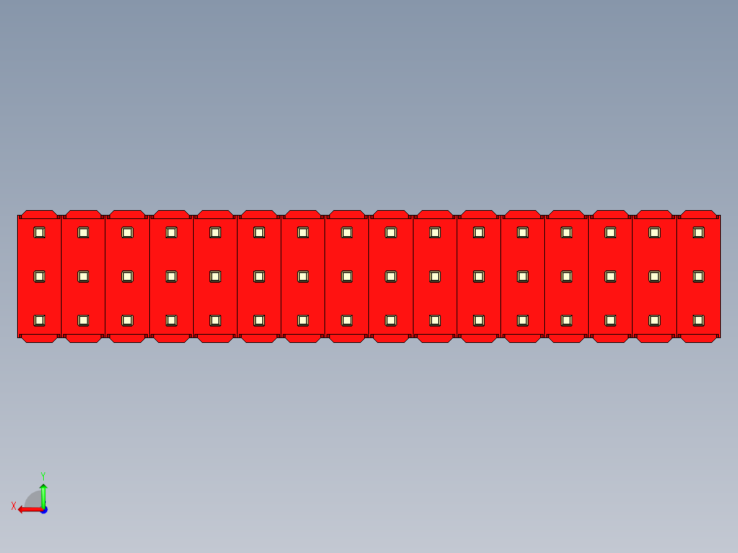 彩色公头100mil（2.54mm）系列-DS1021_red_3x16p_100mil_Type43_rev1.0后视图