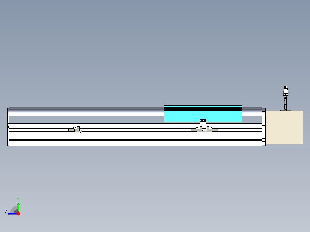 同步带滑台-半封闭B22-L100-C-S350-L-P75-D3-N5右视图