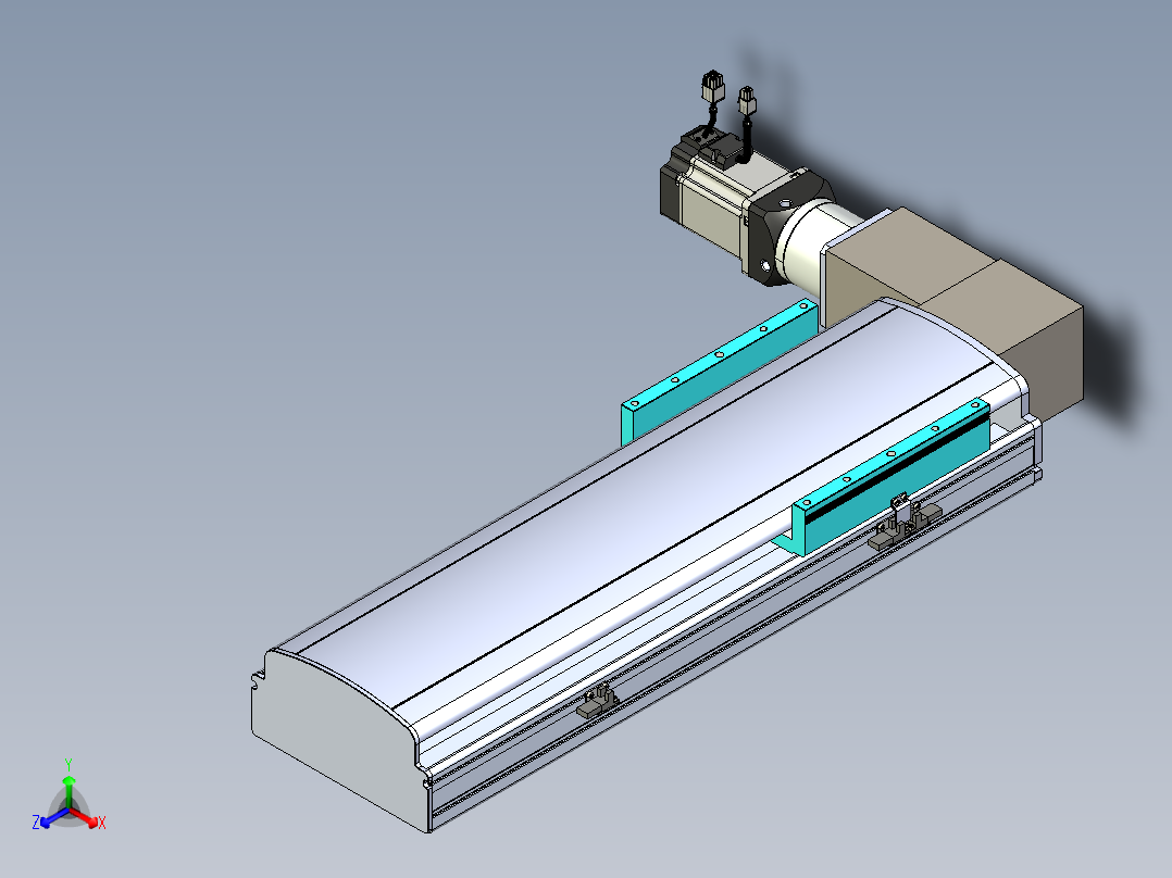 同步带滑台-半封闭B22-L100-C-S350-L-P75-D3-N5正等轴测图