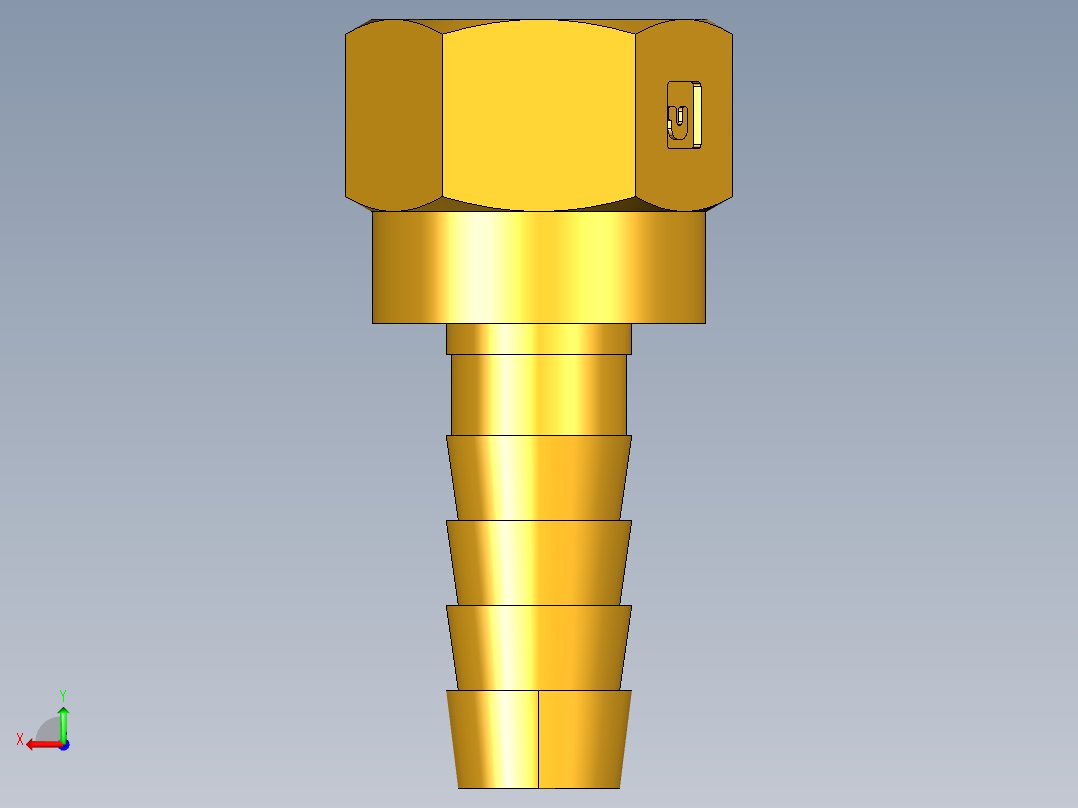 倒齿式工业管接头Hose Barb to Swivel 45Deg Female Flare 146HBLFSV-6-6后视图