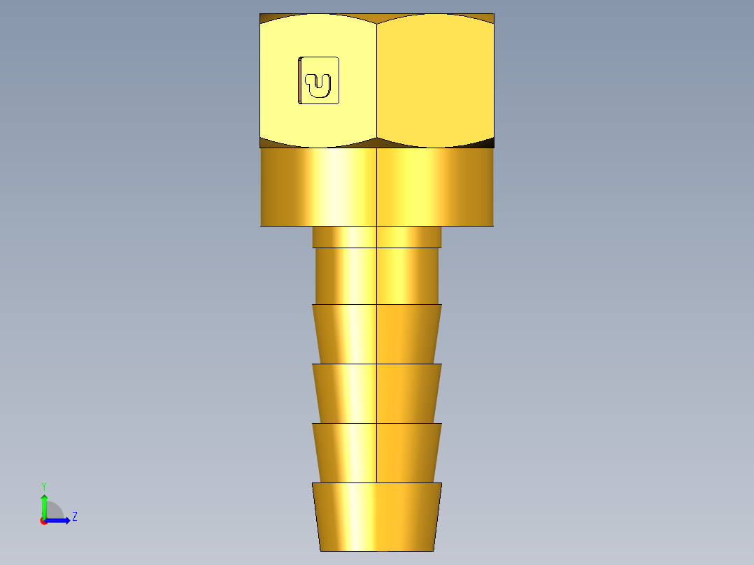 倒齿式工业管接头Hose Barb to Swivel 45Deg Female Flare 146HBLFSV-6-6左视图