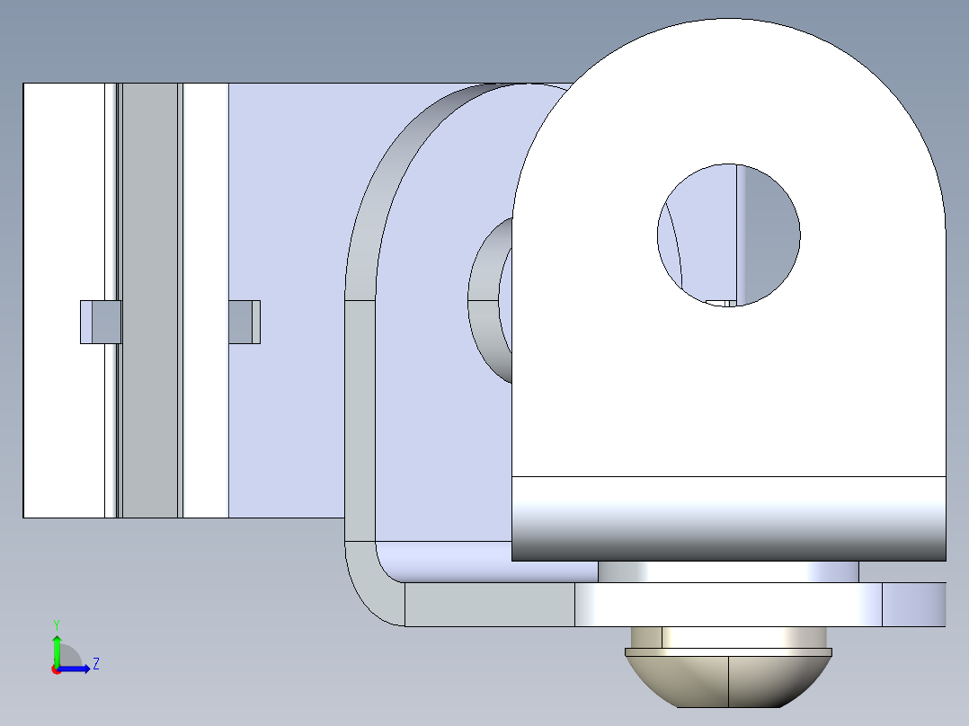型材-KJN LED LIGHT SWIVEL BRACKET LMBWLB32-180S左视图