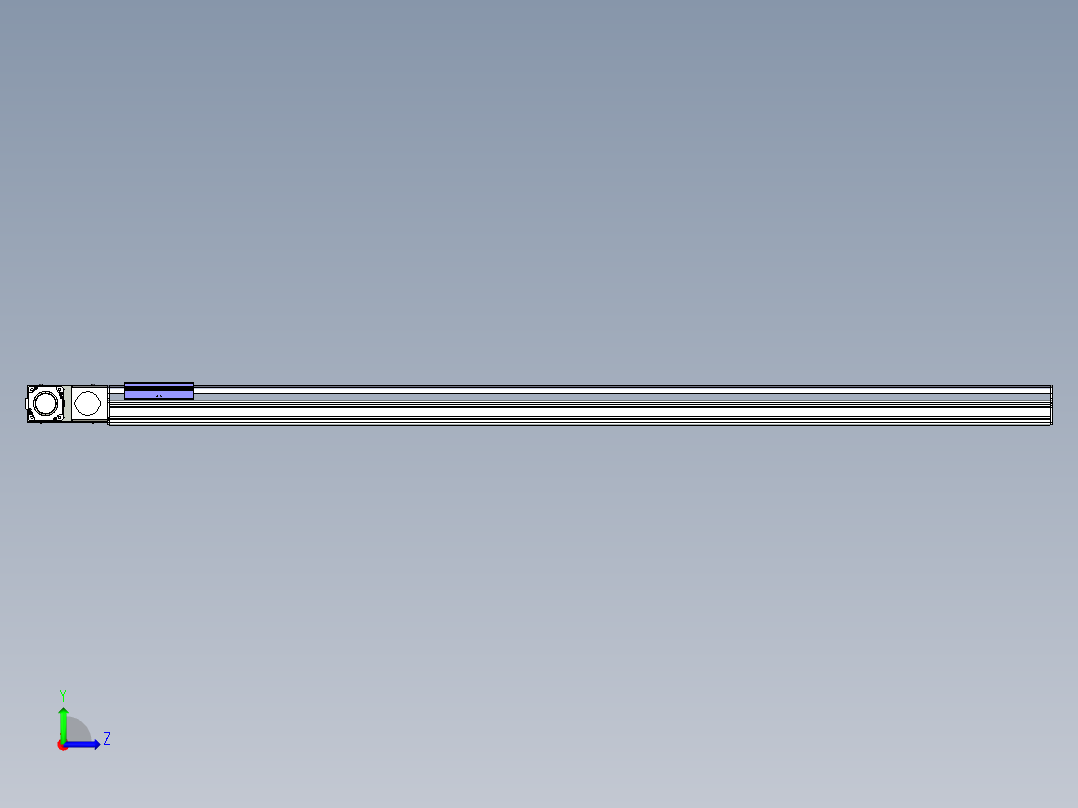 同步带滑台-半封闭B17H-L50-S1900-R-P75-D3左视图