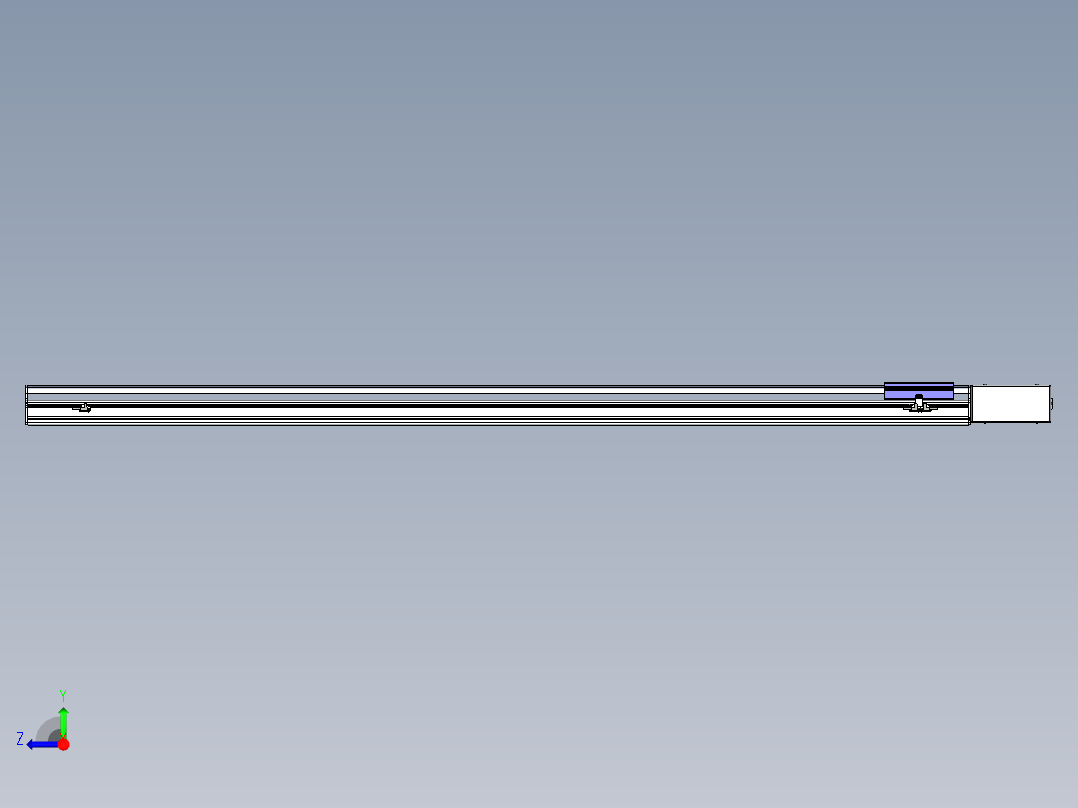同步带滑台-半封闭B17H-L50-S1900-R-P75-D3右视图