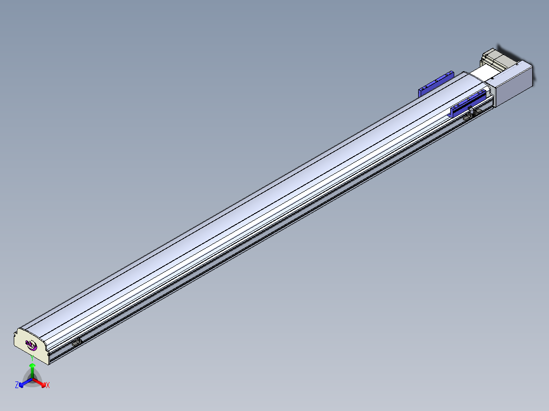 同步带滑台-半封闭B17H-L50-S1900-R-P75-D3正等轴测图