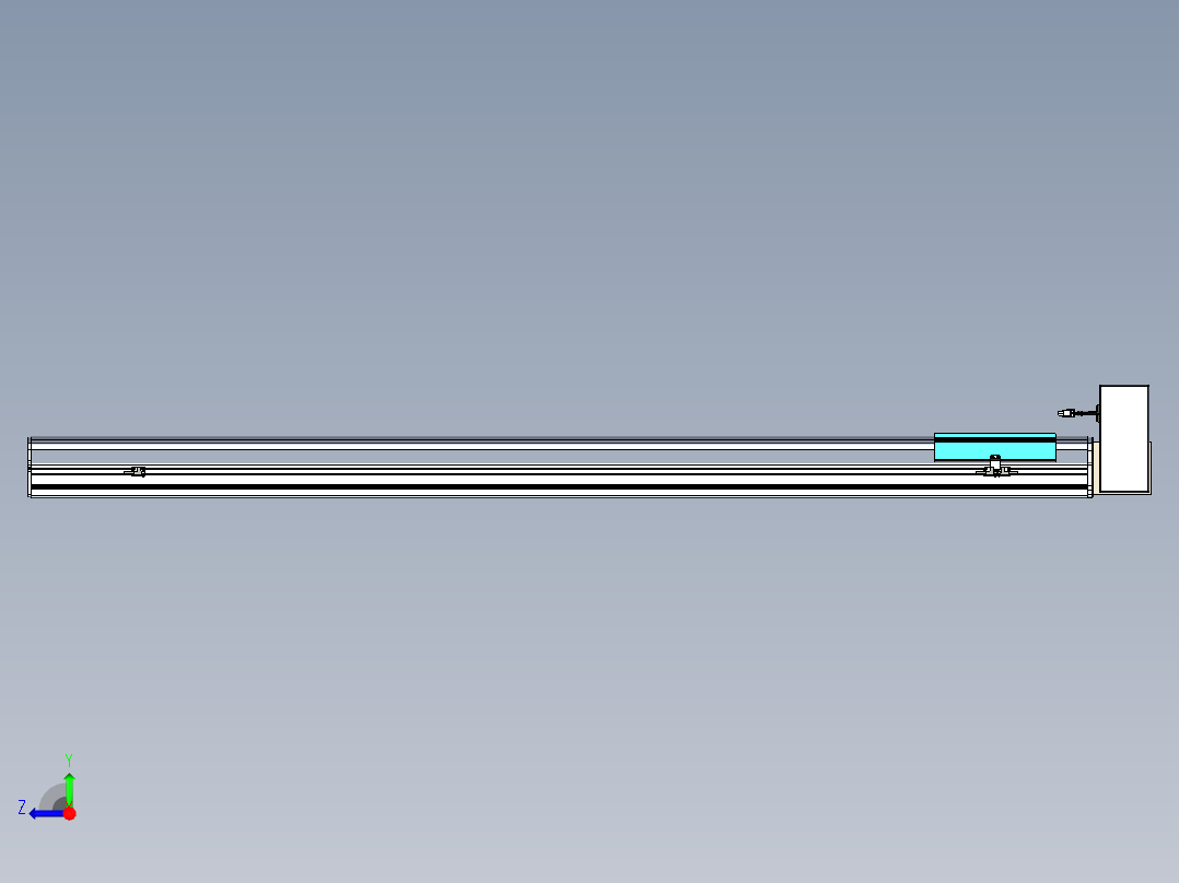 同步带滑台-半封闭B22H-L100-C-S1600-RU-P75-D3-N5右视图