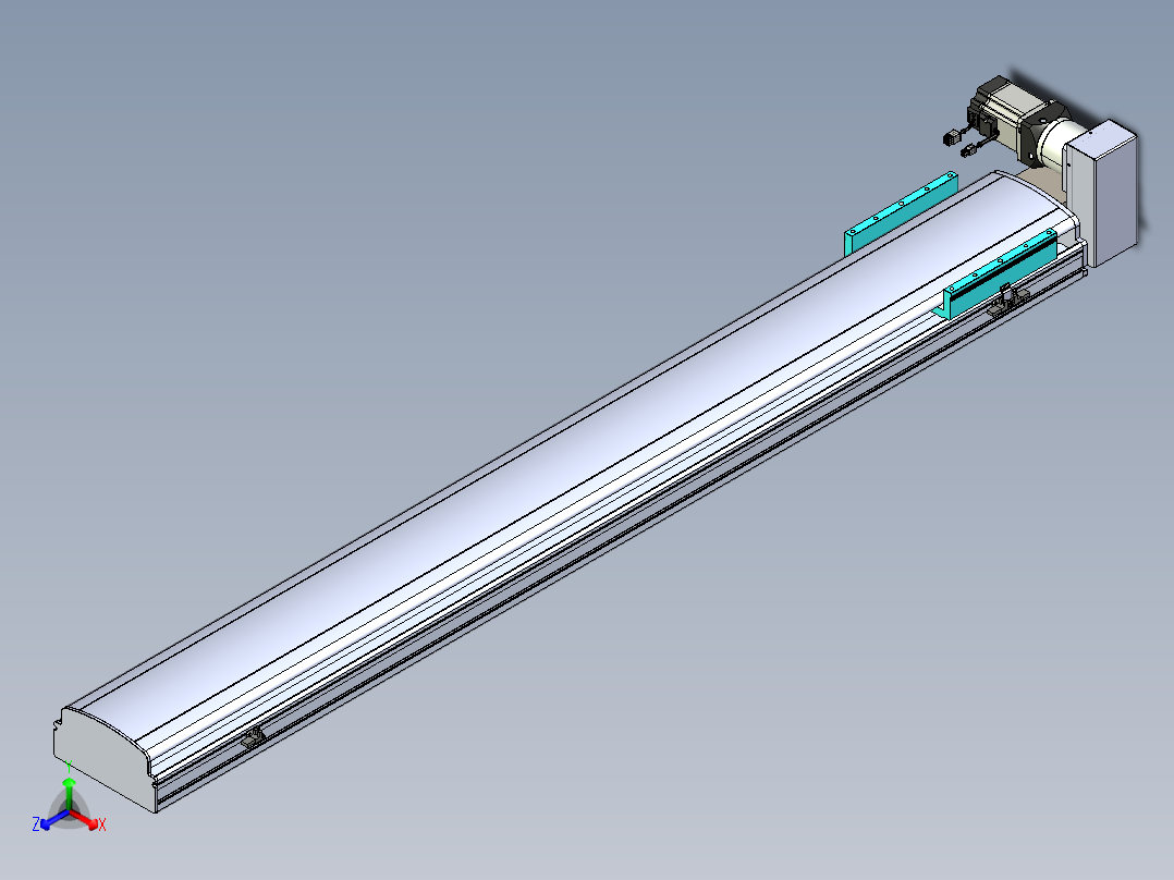 同步带滑台-半封闭B22H-L100-C-S1600-RU-P75-D3-N5正等轴测图