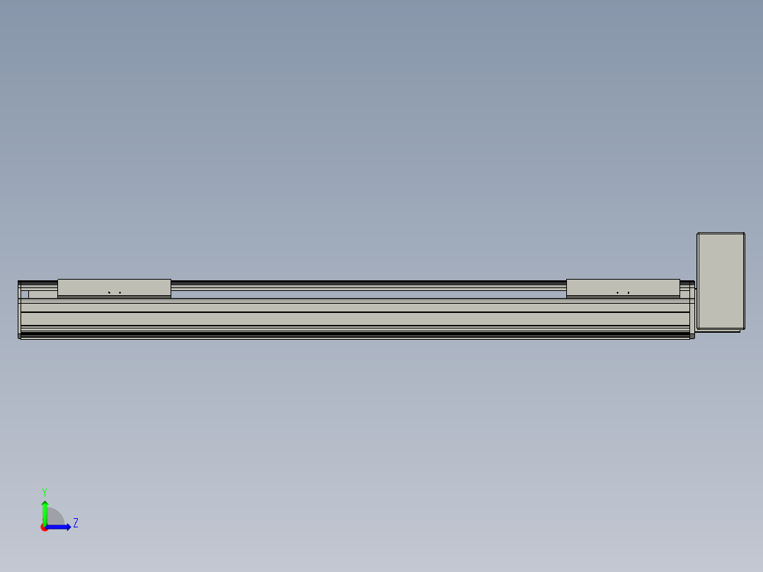 直线模组LHB21-L40-S1000-LU设计图纸左视图