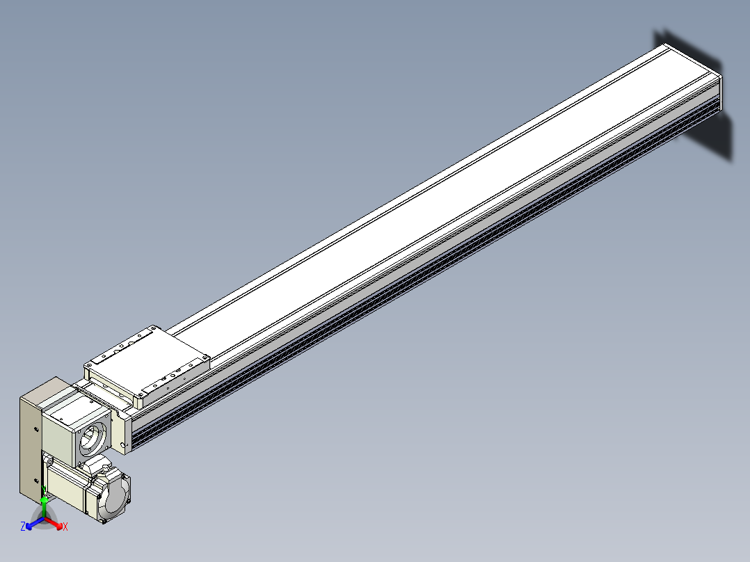 同步带全封闭直线模组TPA-HCB-105D-90-L850-LP-C-P20-N3正等轴测图