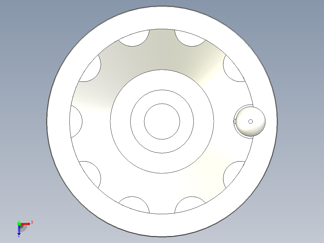 塑膠手輪VDO.FP+IR-3D多系列多零件图纸模型俯视图